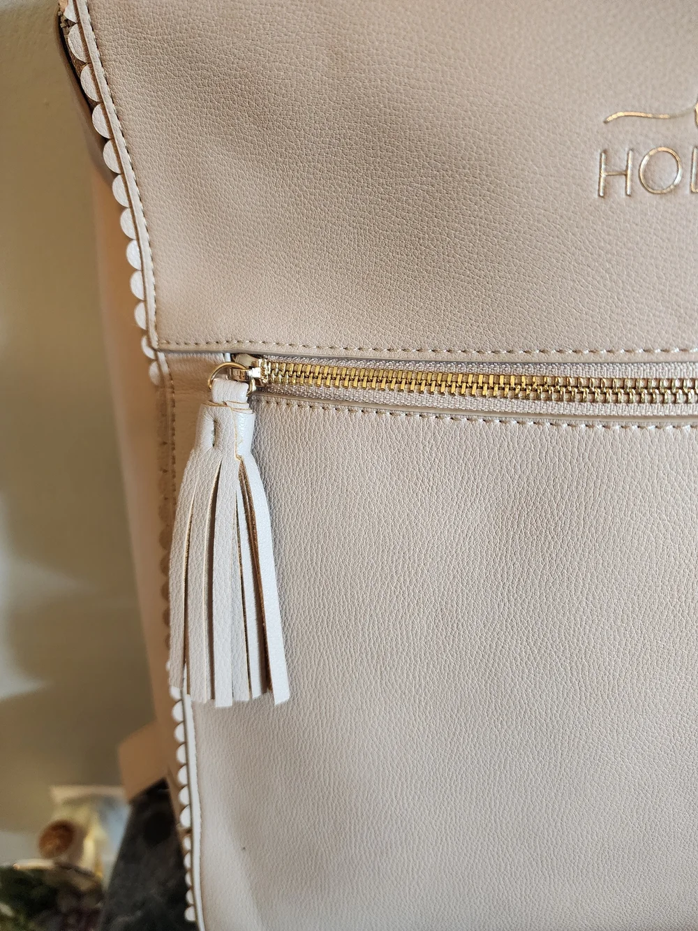 Hollis Loverlie Cream Laptop Backpack